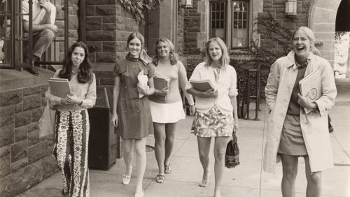 Women students on campus, 1969.